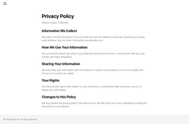 Thumbnail for prompt:  Generate privacy policy html css template  with some design