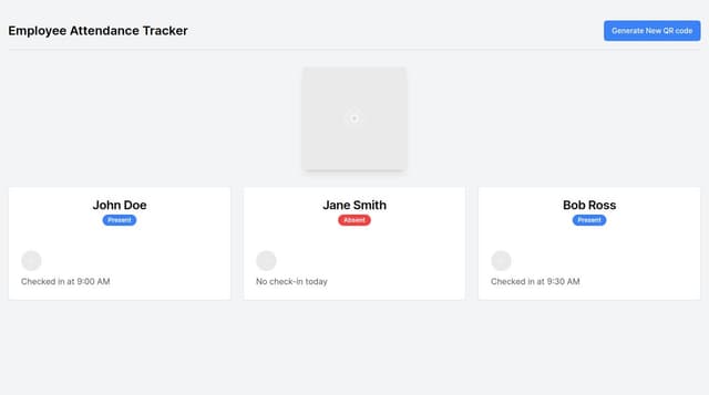 Thumbnail for prompt: an employee attendance tracking app with daily refreshing QR codes