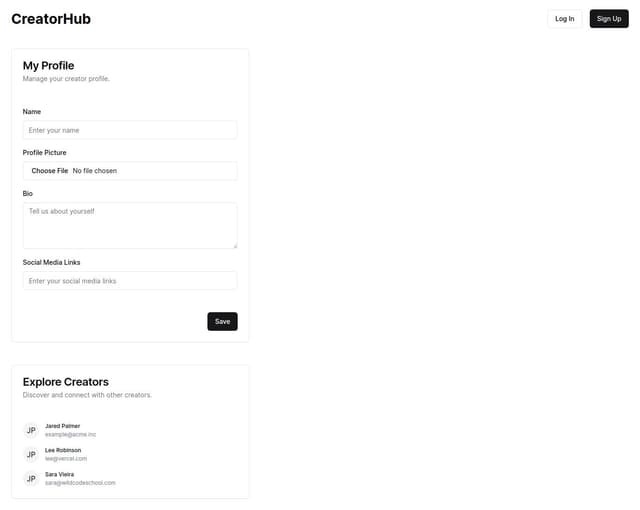 Thumbnail for prompt: support a creator section where user can e