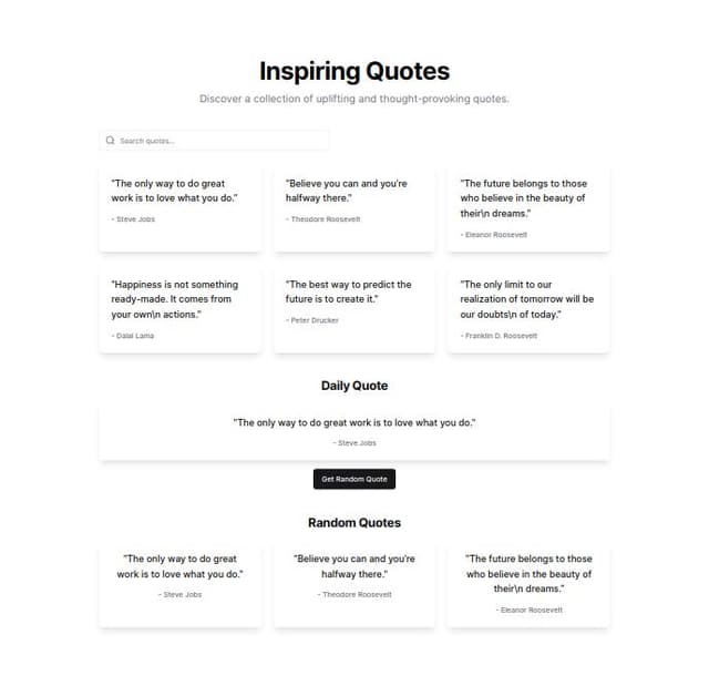 Thumbnail for prompt: create a section for "random quotes"