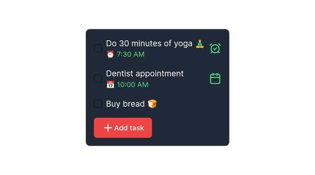 Thumbnail for prompt: Create a todo list app like this with dark mode