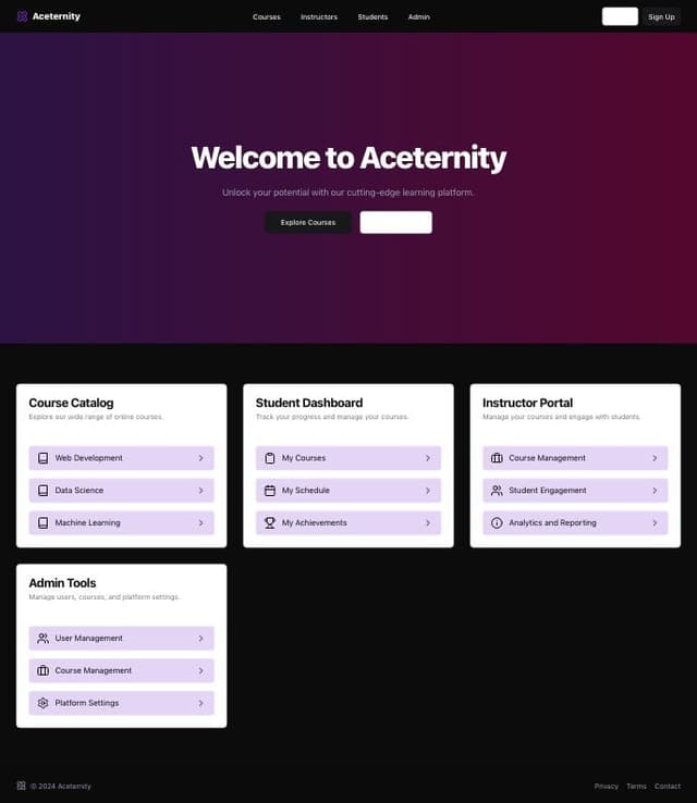 Thumbnail for prompt: build a full LMS website with aceternity background beams animation