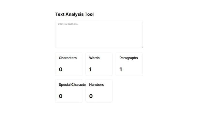 Thumbnail for prompt: make counter app that count the charachter, word, paragraph, special character, and number form given text with tailwindcss