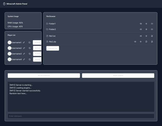 Thumbnail for prompt: Remove the tabs element and move the buttons standalone above the console output element next to each other. The buttons combined should have same lengh as the console output element including some space between them to separate them.
