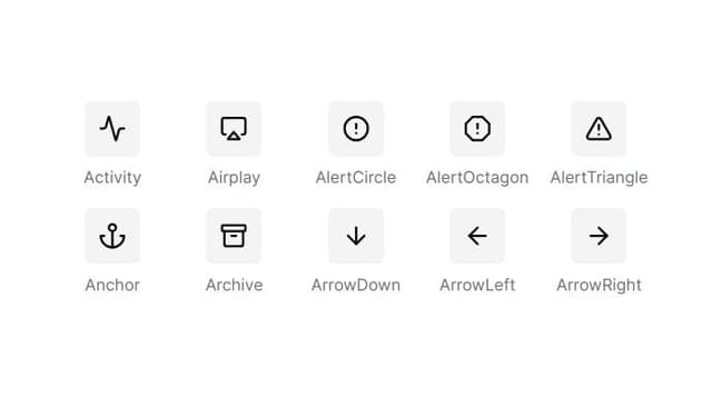 Thumbnail for prompt: list of icons in shadcn