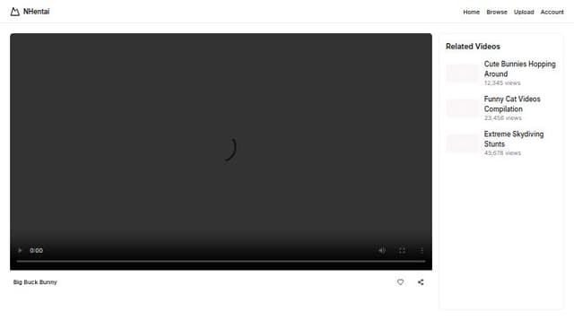 Thumbnail for prompt: A nhentai ui with video player