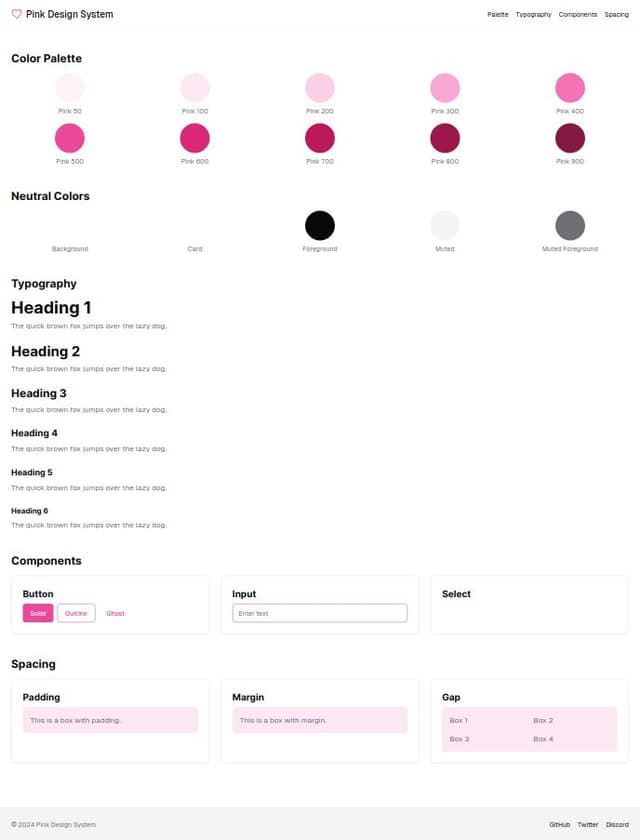 Thumbnail for prompt: baby pink design system