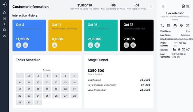 Thumbnail for prompt: a crm that is inspired by the layout of notion and attio with a visual style like the one i've mocked up and attached