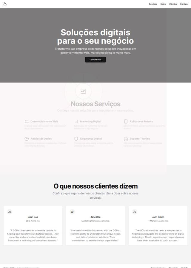 Thumbnail for prompt: ggmax.com.br index page clone