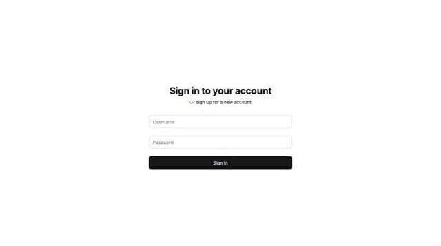 Thumbnail for prompt: Generate a login page with username and password with option to sign up if user does not have an account