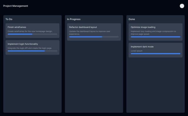 Thumbnail for prompt: make a header on top with user dropdown
