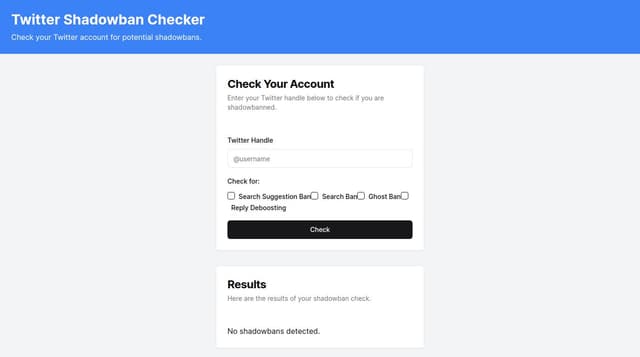 Thumbnail for prompt: Should be a full "landing" page, the results should be shown after the check button