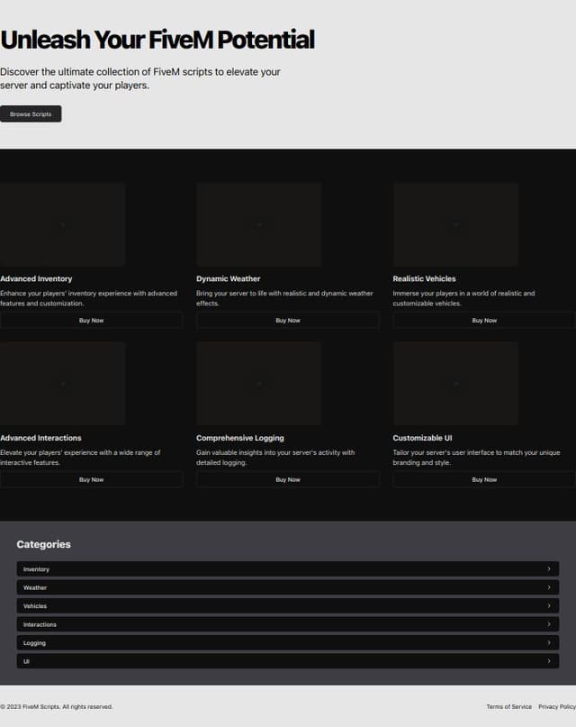 Thumbnail for prompt: Can you create an store for my fivem shop where i sell fivem scripts?