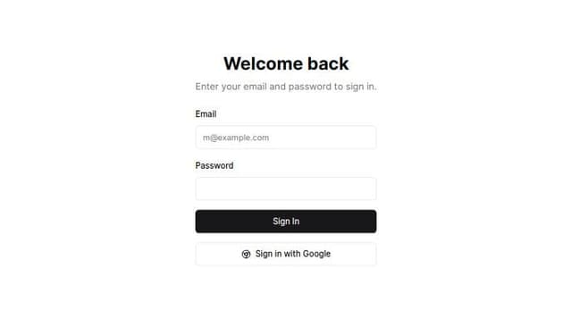 Thumbnail for prompt: Create a login page using shadcn.ui. Include a button to connect with Google