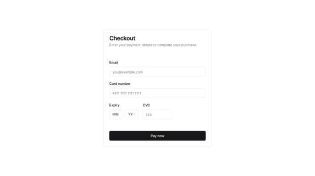 Thumbnail for prompt: stripe checkout form