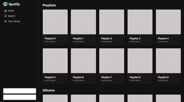 Thumbnail for prompt: spotify clone using html css and javascript