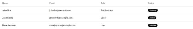 Thumbnail for prompt: Create a simple table with shadcn/ui table that do not change color of the header row when hover