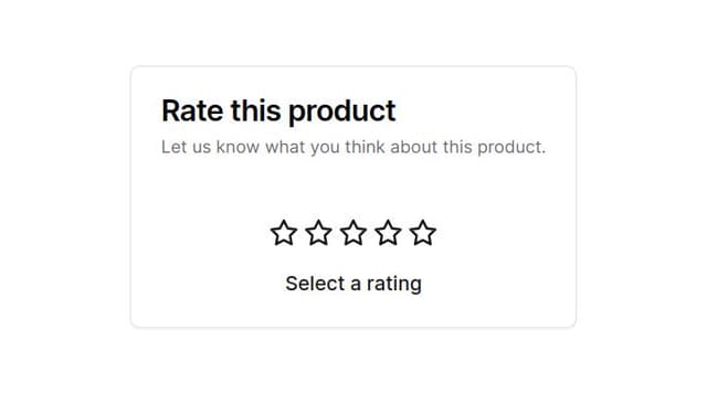 Thumbnail for prompt: star rating form component using shadcn