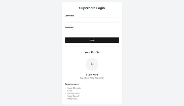 Thumbnail for prompt: Login and user of superheroes