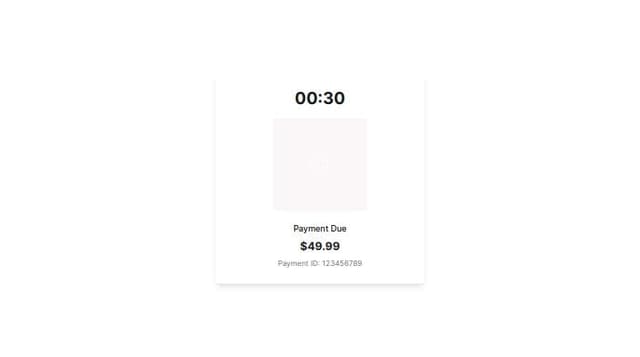 Thumbnail for prompt: screen for payment includes countdown, qrcode, information
