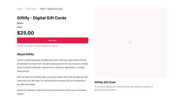 Thumbnail for prompt: add breadcrumb,
and add that the delviery is instant via email
and the payment is secure 