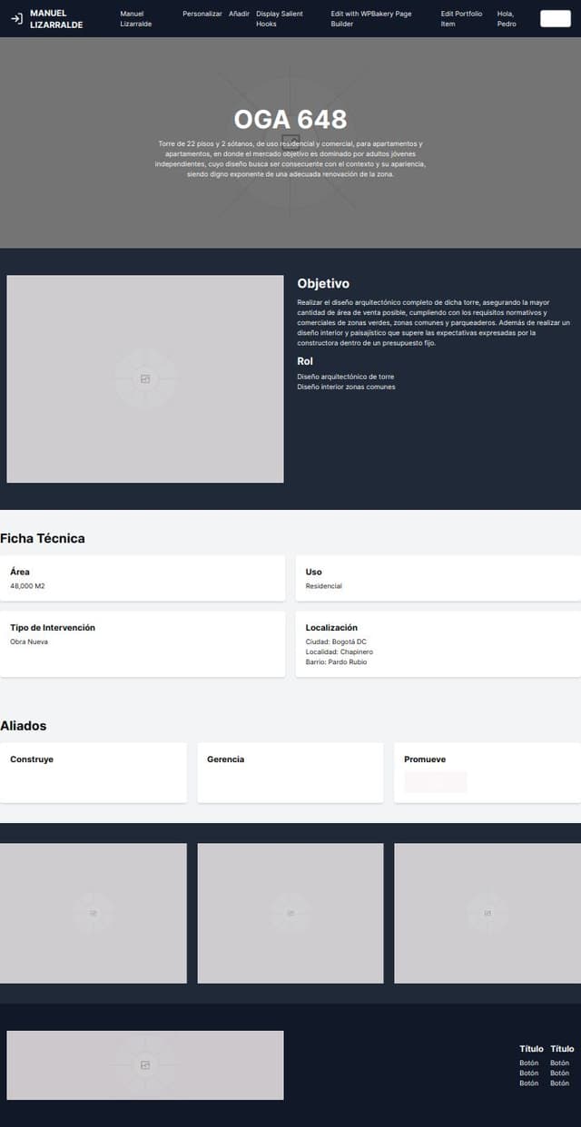 Thumbnail for prompt: mejorar el diseño de la vista de proyectos. Es la web de un arquitecto