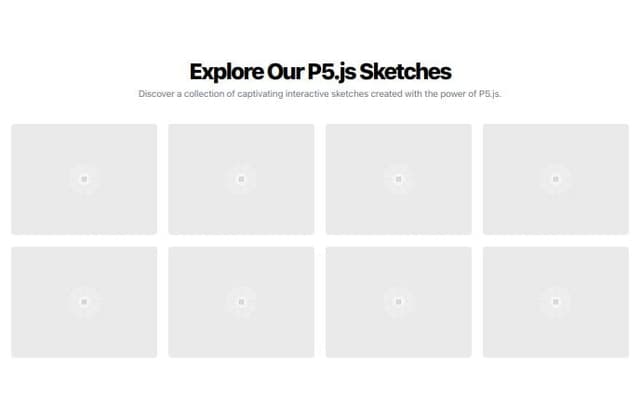 Thumbnail for prompt: create a gallery for p5.js sketches