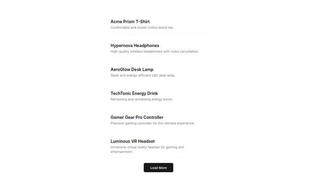 Thumbnail for prompt: Make an list with scroll pagination