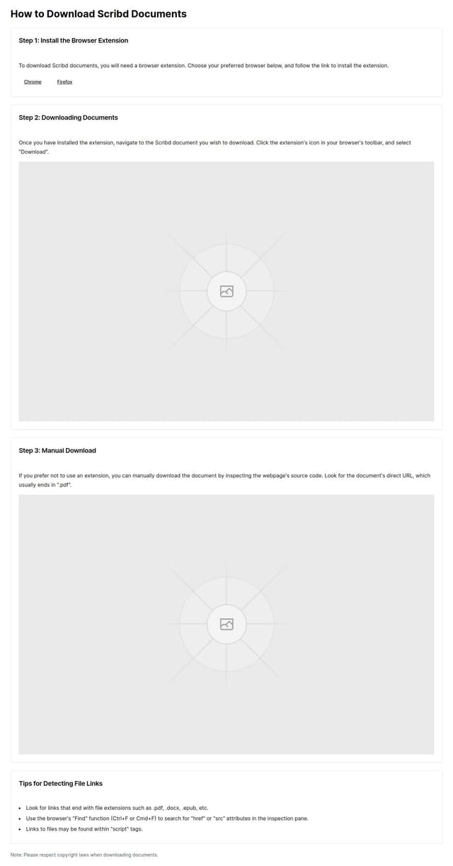Thumbnail for prompt: A scribd documents downloader chrome extension using html and js and bootstrap, the extension detect automatically the file link and show a download button 