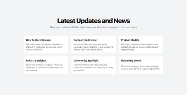 Thumbnail for prompt: A center for updates and news on the home page