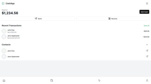 Thumbnail for prompt: Create a cashapp clone mobile app