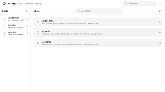 Thumbnail for prompt: chat application interface homepage 