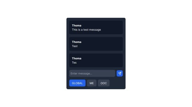 Thumbnail for prompt: make a fivem chat theme that looks like that and remove the admin and global and ooc tag just remove all tags