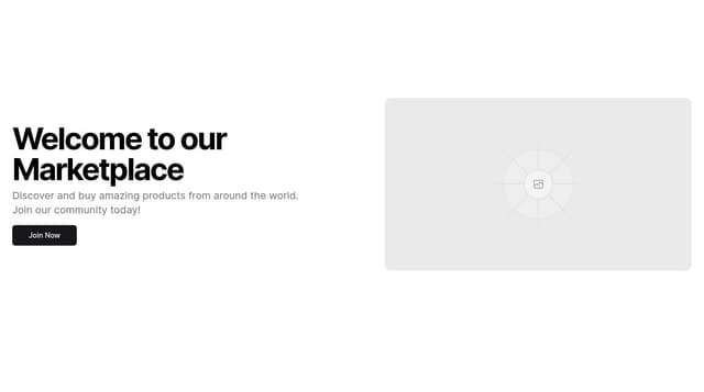 Thumbnail for prompt: Create a hero section for a marketplace website showing off an example demo of the site.
