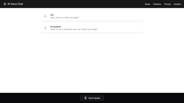 Thumbnail for prompt: No any history will be displayed. only transcipt what user say, a button and AI response