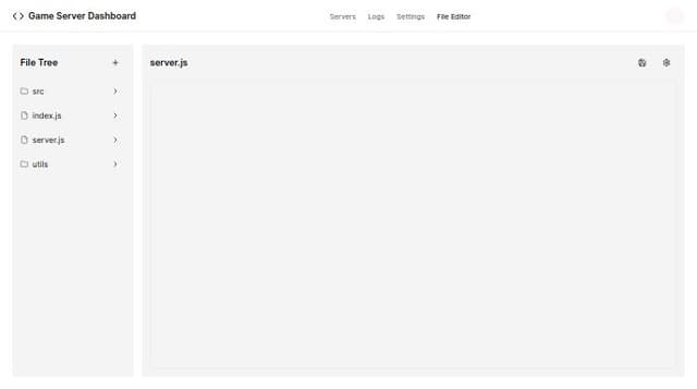 Thumbnail for prompt: game server dashboard edit file page with monaco editor