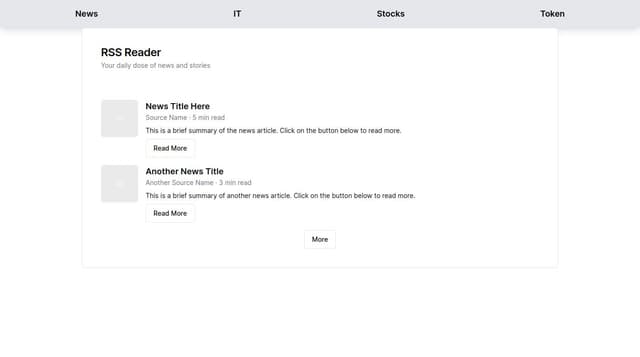 Thumbnail for prompt: Add a header. There are four items in the header: news, it, stocks, and token.