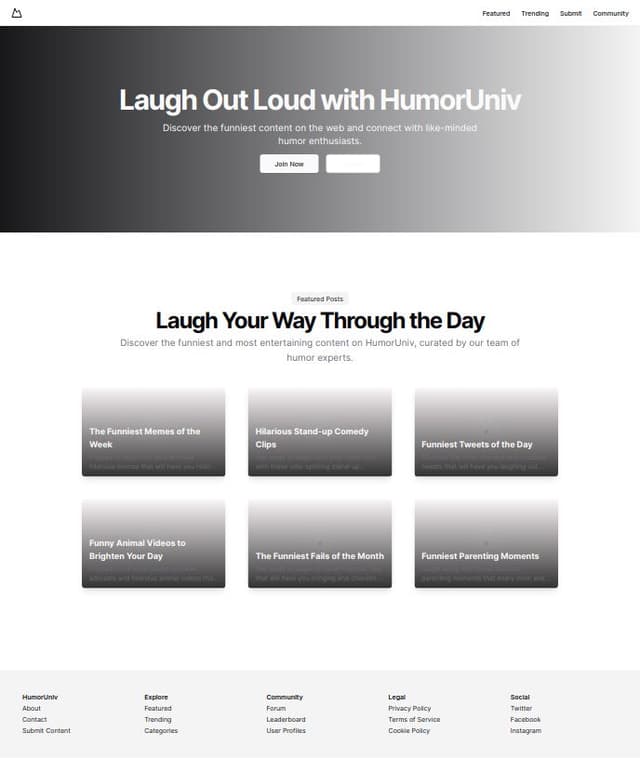 Thumbnail for prompt: humoruniv.com 와 같은 커뮤니티 사이트를 제작해줘