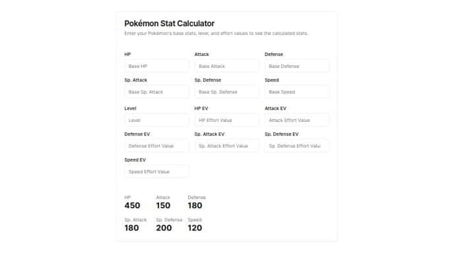 Thumbnail for prompt: A pokemon stat calculator