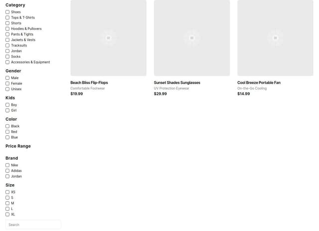 Thumbnail for prompt: create product filter and list