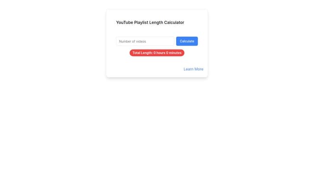Thumbnail for prompt: youtube playlist length calculator