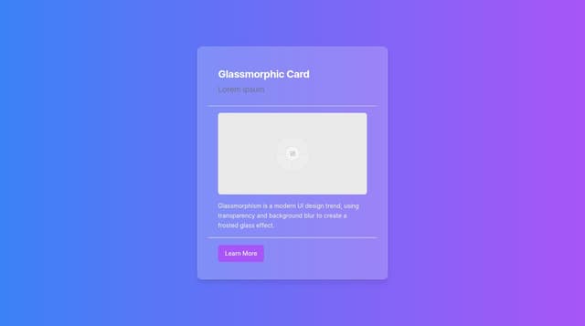 Thumbnail for prompt: Create a card in center like glassmorphic card with background Image at outside which takes full page