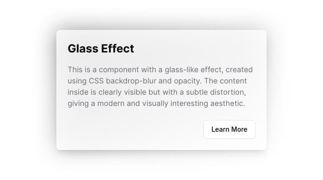 Thumbnail for prompt: Glass effect in css