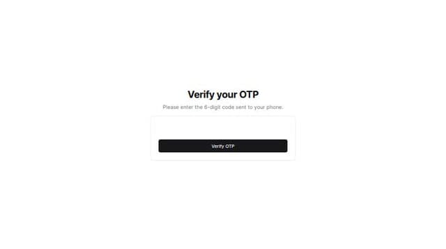 Thumbnail for prompt:  OTP Verification Form UI Design