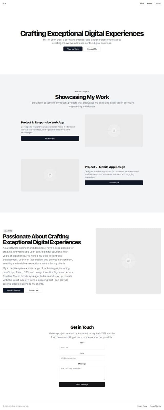 Thumbnail for prompt: create portofolio website