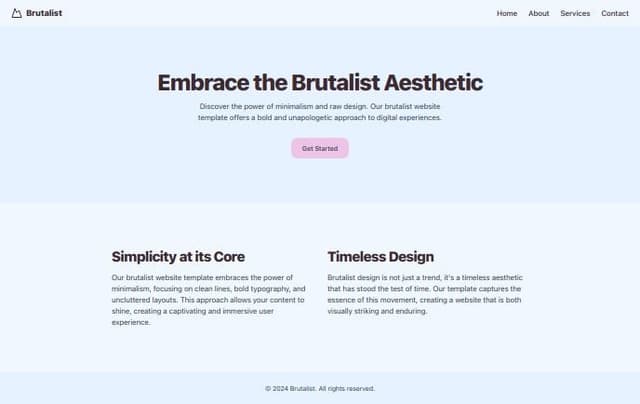 Thumbnail for prompt: create brutalist website template
