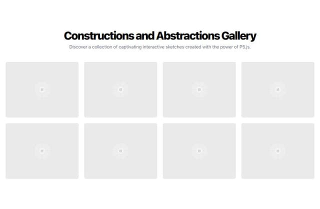 Thumbnail for prompt: update the heading to be "of Constructions and Abstractions Gallery