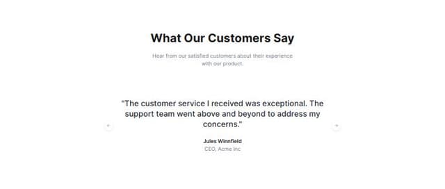 Thumbnail for prompt: a testimonial section with carousel