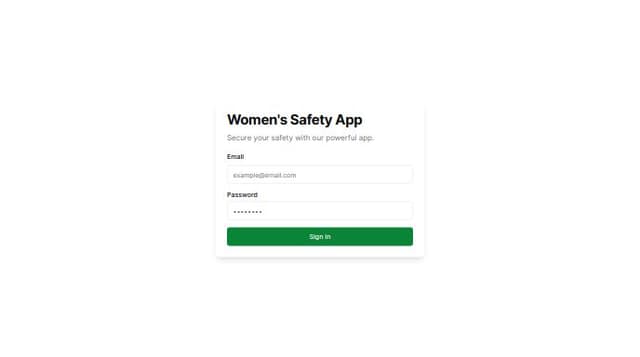 create an interface for my women safety app to login in my app with ...
