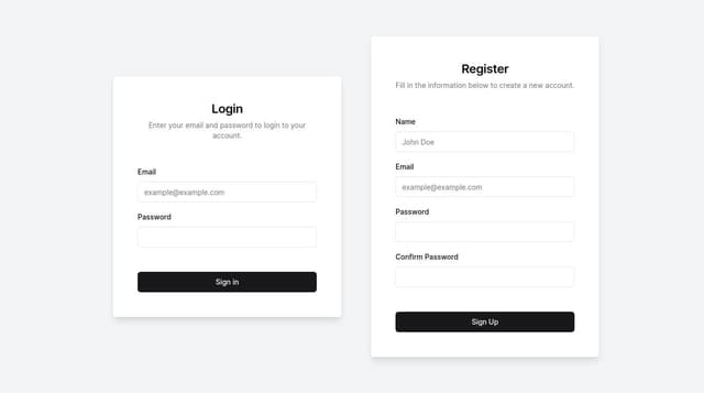 Thumbnail for prompt: a login & register page using mantine ui framework